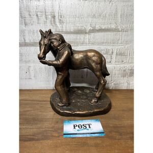 Vintage Girl Feeding Horse Austin Production Inc 1980 Sculpture